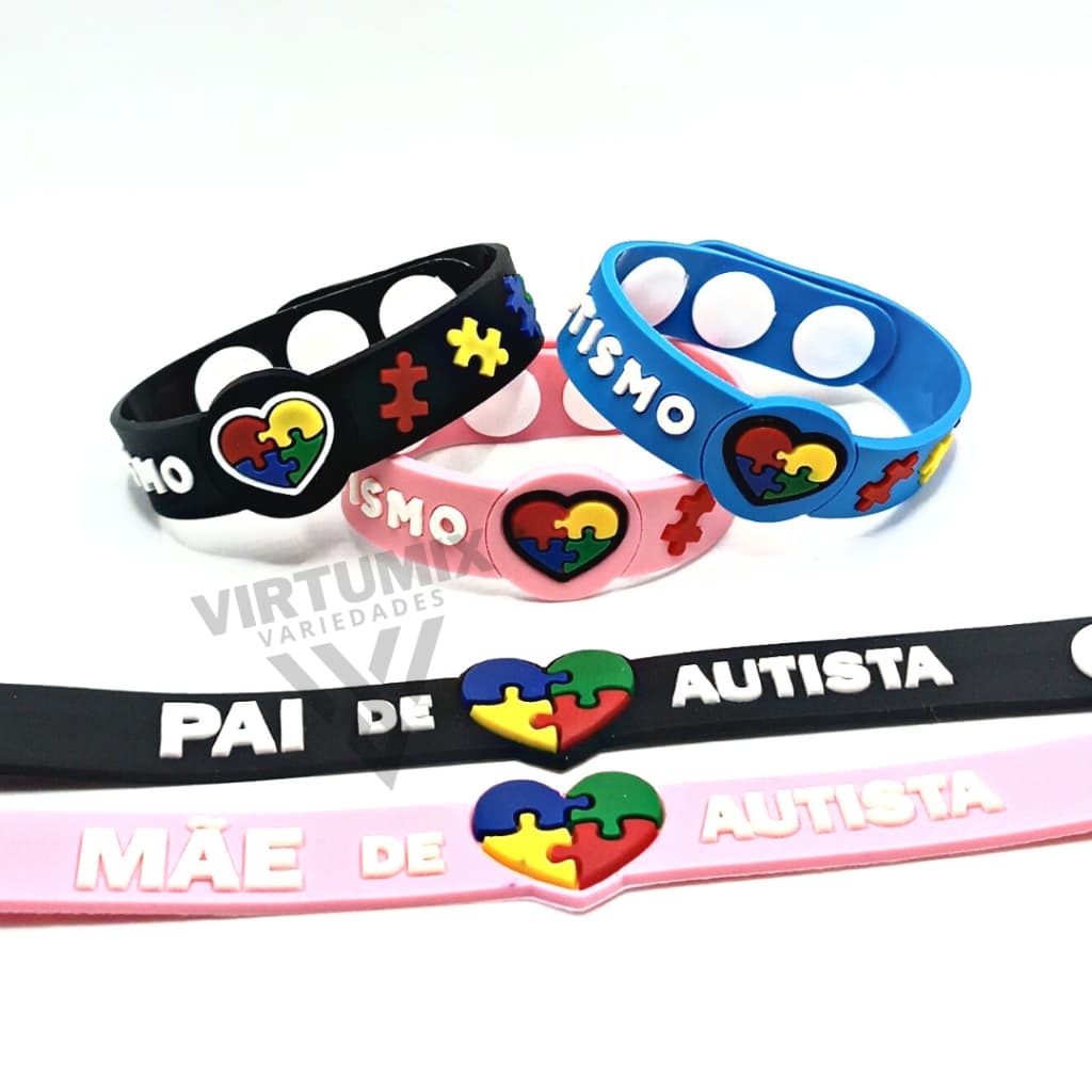 Pulseira de Identificação Autismo Autista Infantil Silicone