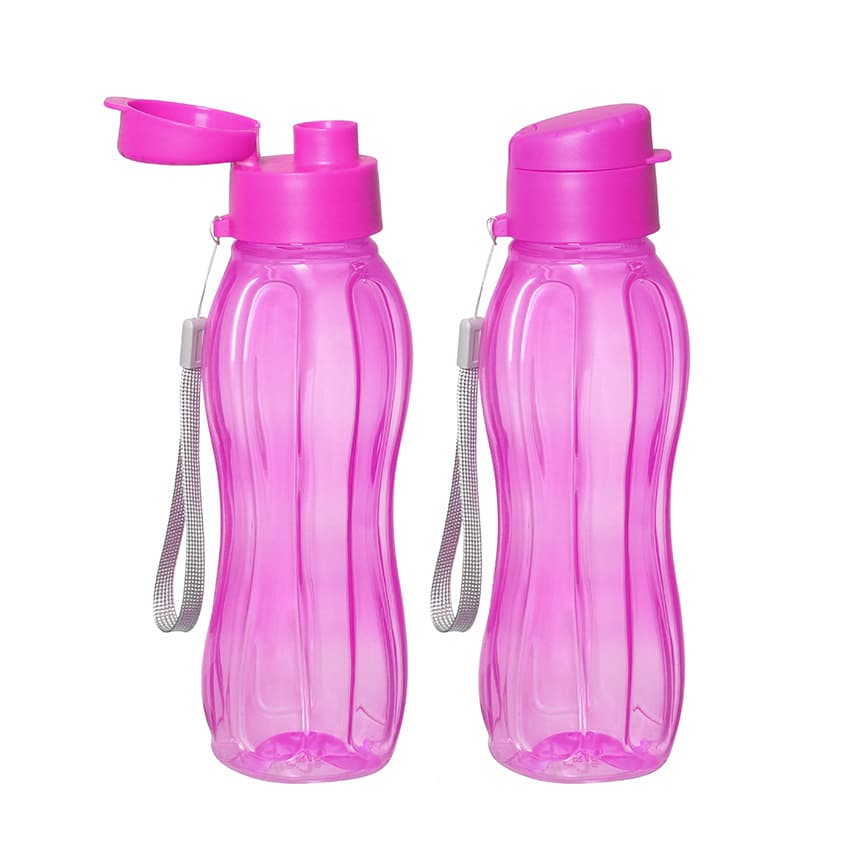 Garrafa De Água Squeeze 600ml 23,5cm Multicolorida com Alça Ideal para Academia Passeios Trabalho