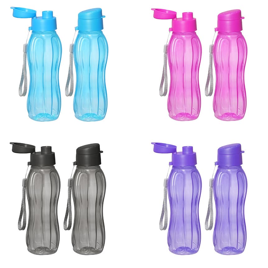 Garrafa De Água Squeeze 600ML 23,5CM Com Alça Ideal Para Academia Passeios Trabalho Multicolorida