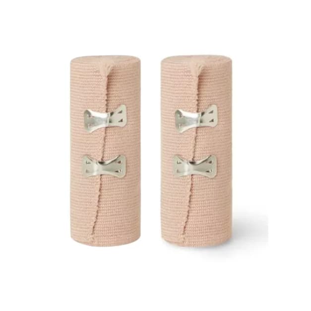 Kit 02 Ataduras Elásticas Compressão 10cm X 1m Bege (embalada no plástico)