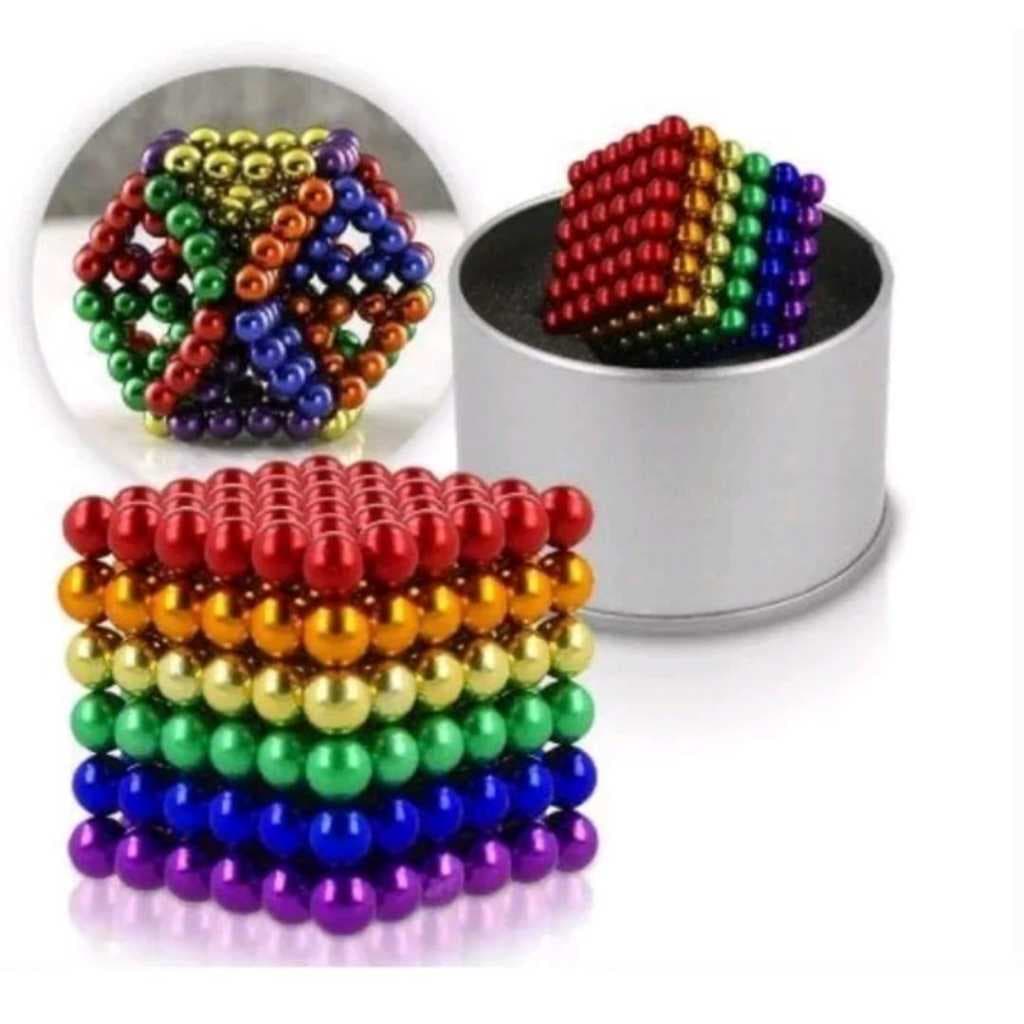 Neocube Bolas Cubo Magnético 216 Esferas 5mm 6 Cores Com Latinha Promoção