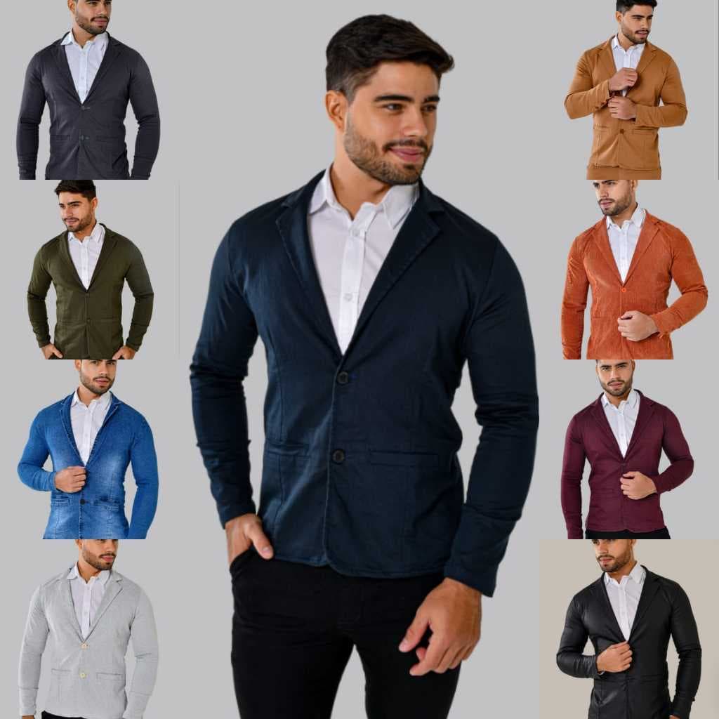 Blazer Masculino Slim Fit Moderno Elegante Esporte Fino