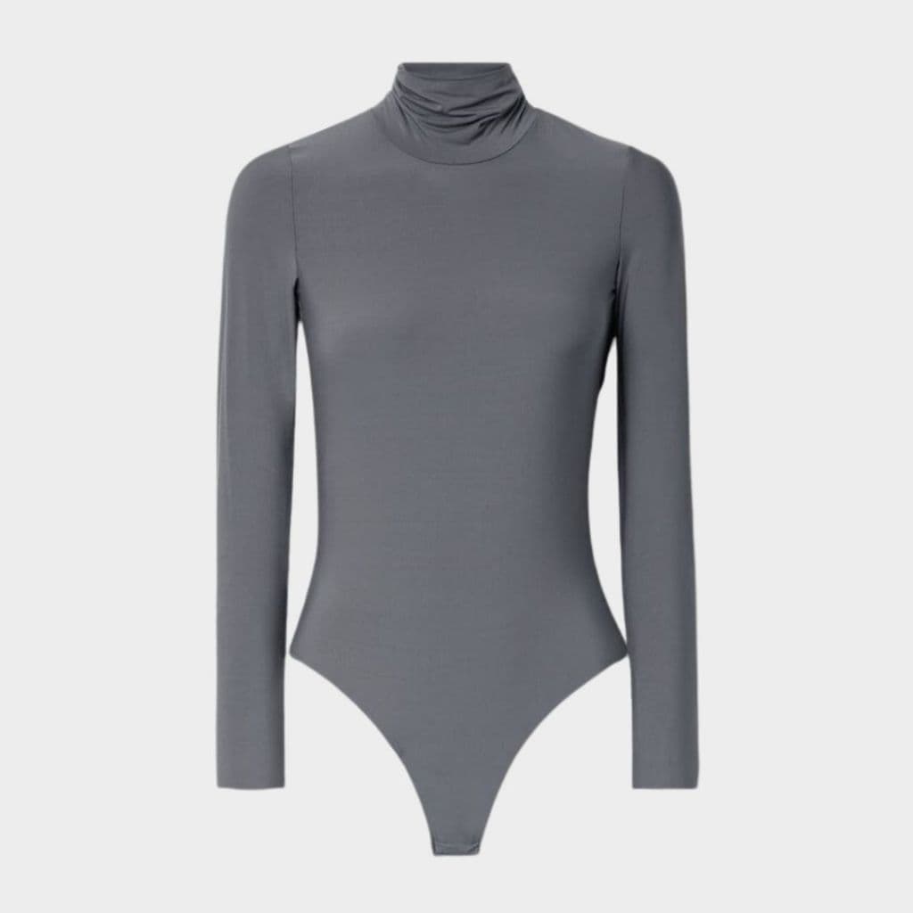 Body Manga Longa Gola Alta Blogueira Modinha Tendencia Estiloso Feminino Tecido Suplex P M G GG