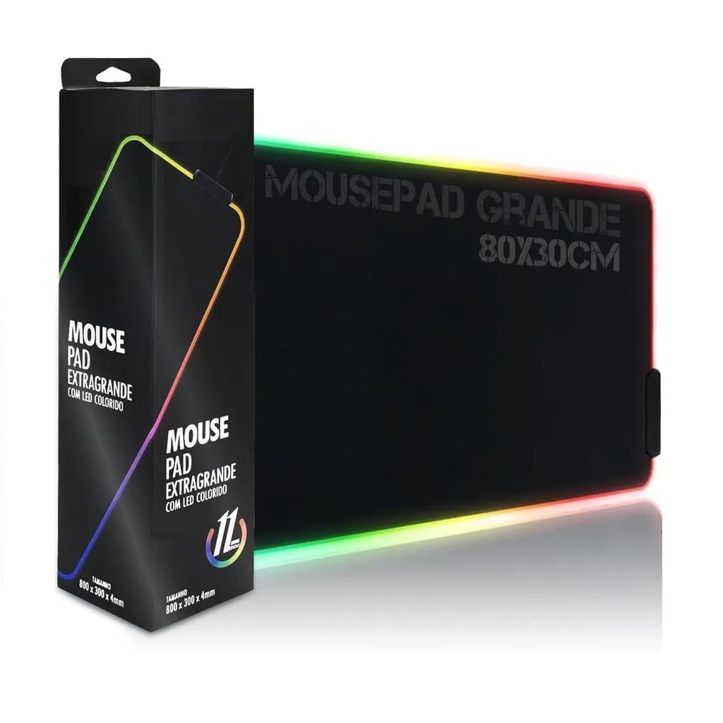 Mouse Pad Gamer victory Iluminado led Rgb Grande e Grosso 80X30cmX4mm   VT-4000