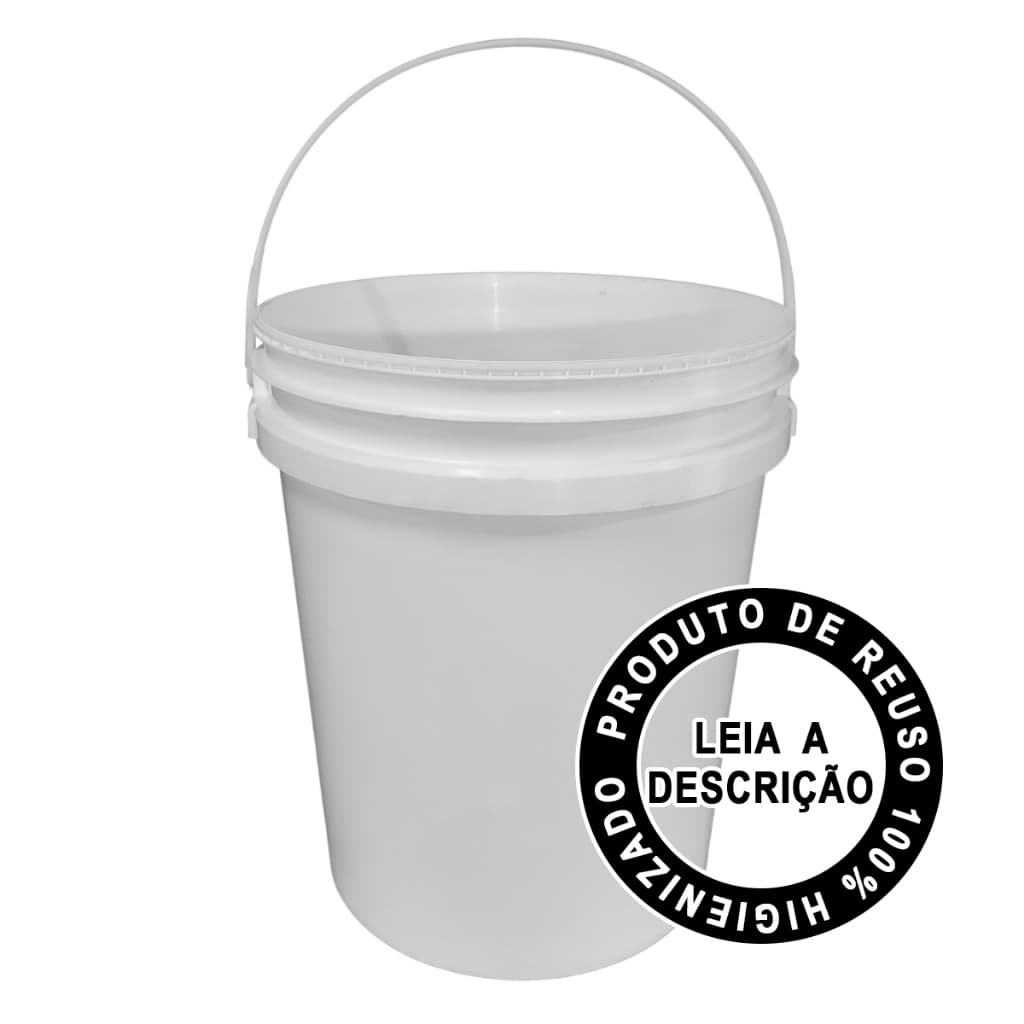 Balde 20 Litros Industrial Branco Alça Reforçada Sem Tampa