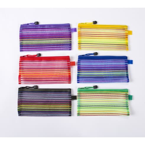 20 Unidades Estojo Multiuso Bolsinha Nylon Colorido Necessaire Promoção