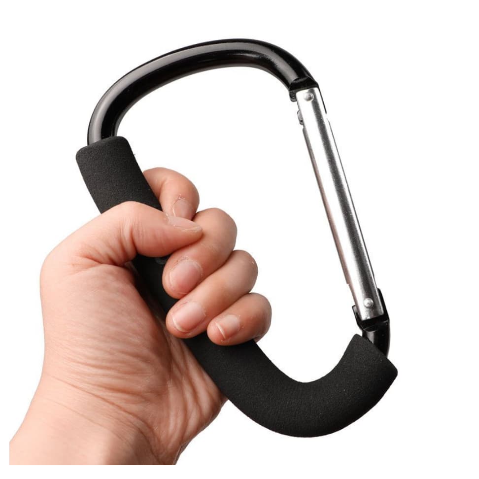 Mosquetão Gancho Clip Forte SUPER GRANDE Carrinho De Bebe Multiuso de Metal Sacola de Compras 16X9CM