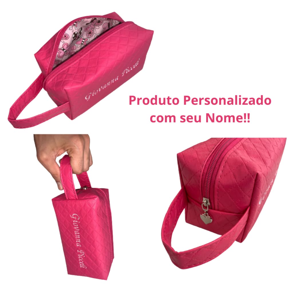 Necessaire Personalizada com nome em Courino Sintético Impermeável