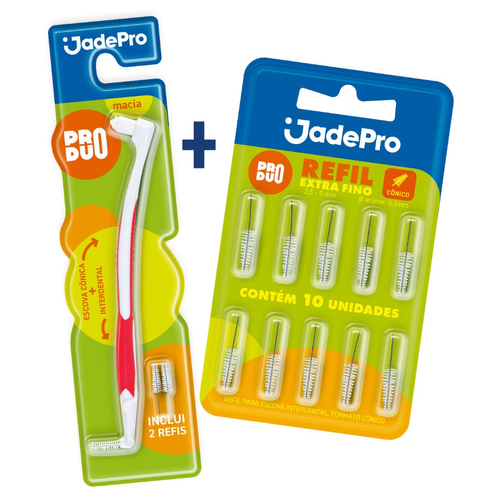 Escova Interdental com 2 Refis + KIT 10 Refis JADEPRO (total 12 Refis Cônicos)