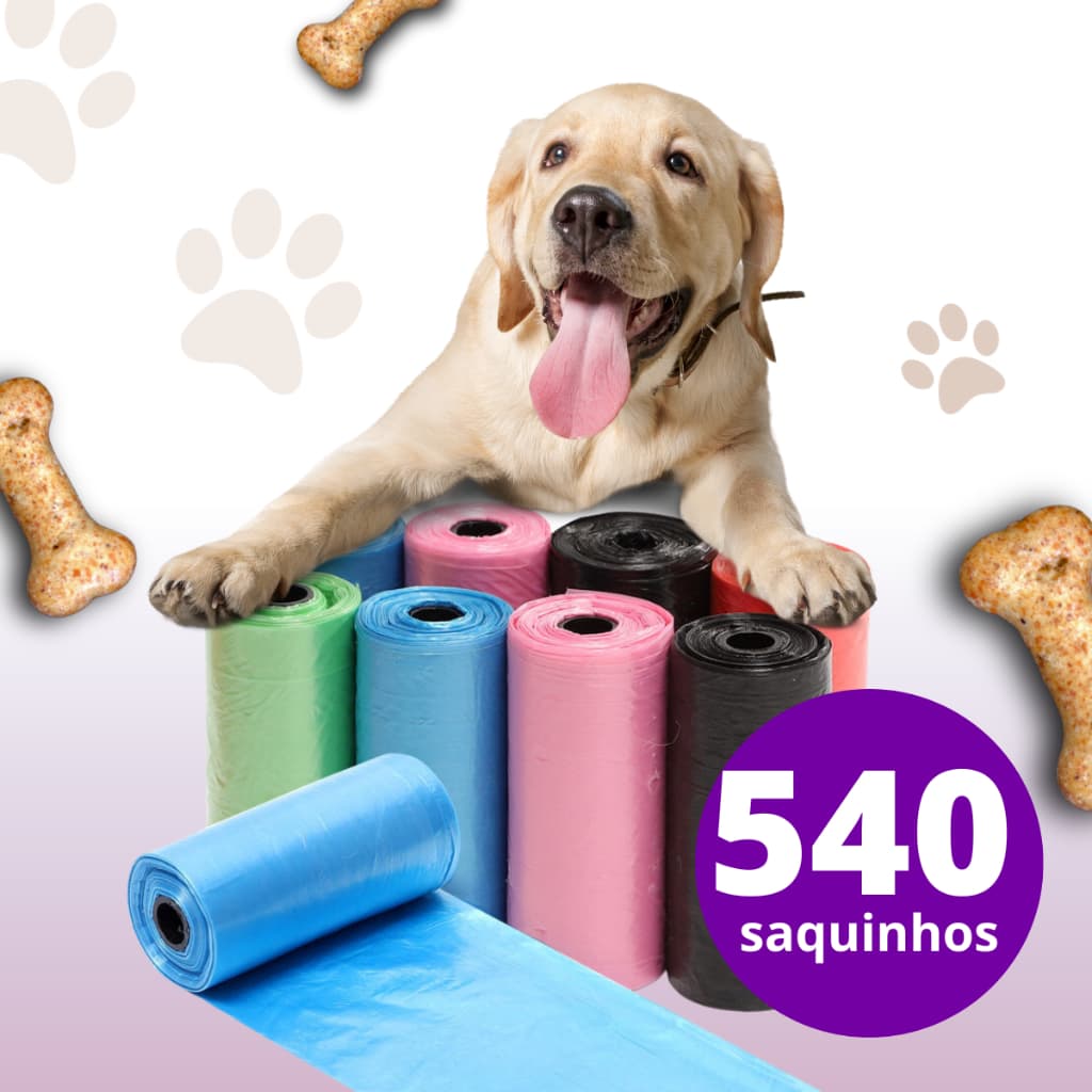 36 Rolos De Cata Caca Refil Com 540 Saquinhos Higiênicos Cores Sortidas