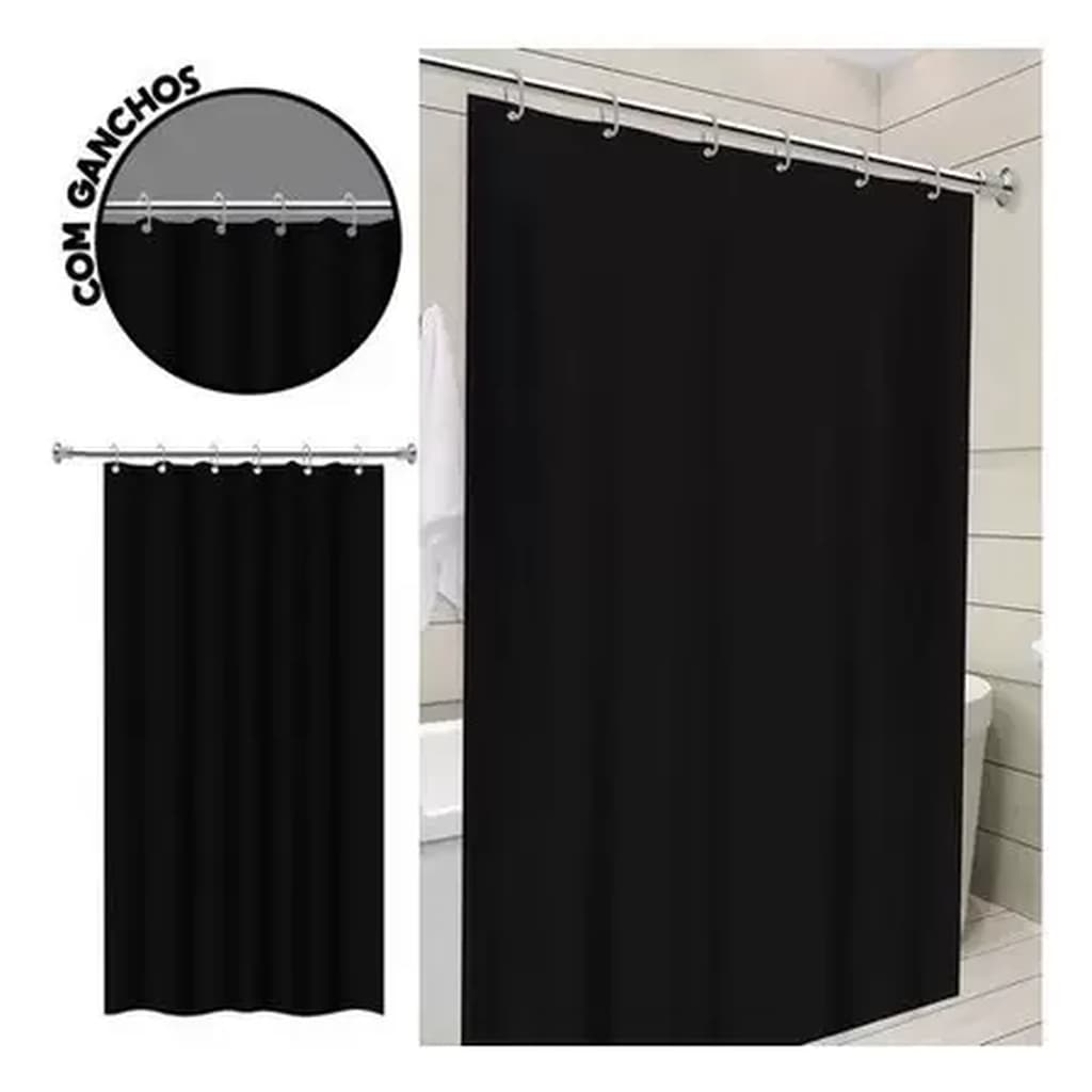Cortina De Box Para Banheiro Lisa Sem Visor Antimofo VINIL Varias Cores