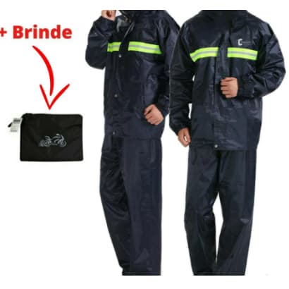 Capa De Chuva com 1 CAMADA Pantaneiro Nylon Com Gola Motoqueiro Motoboy Motociclista Impermeável GA470