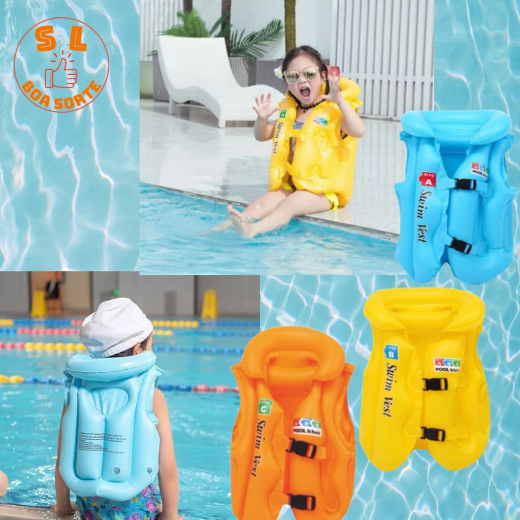 Colete Boia Infantil Piscina Praia Para Juvenil Mais de 2 ano Flutuante Segurança