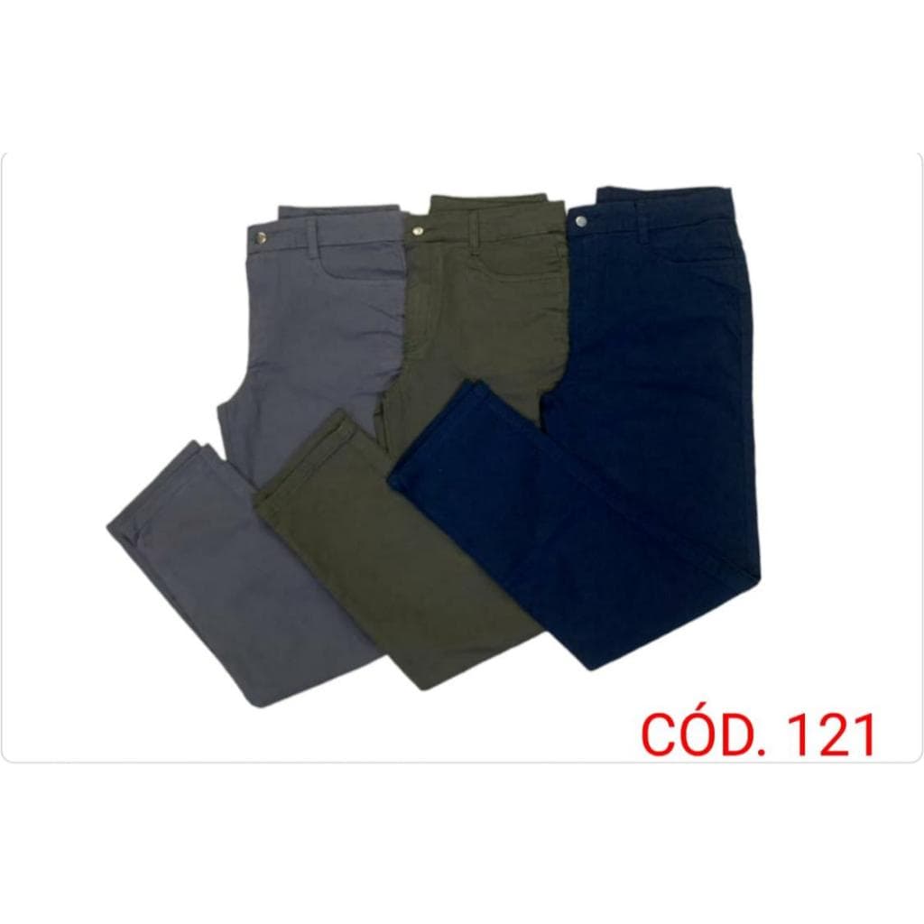 Calça masculina tradicional  sarja corte reto