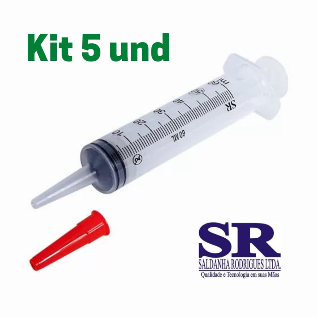 Seringa 60ml Bico Cateter SR (5 unidades)