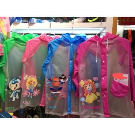 capa de chuva infantil com desenhos fofos