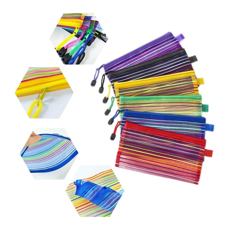 50/60/80 Unidades Estojo Multiuso Bolsinha Nylon Colorido Necessaire Promoção