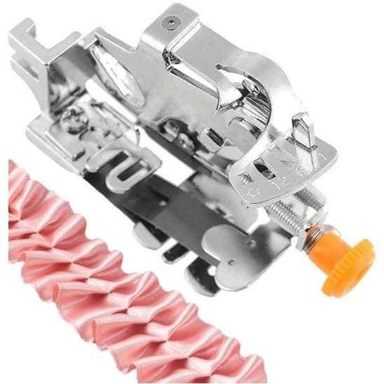 Aparelho Sapata Calcador Pregas Fru-Fru Babado Franzir Máquina Costura Doméstica