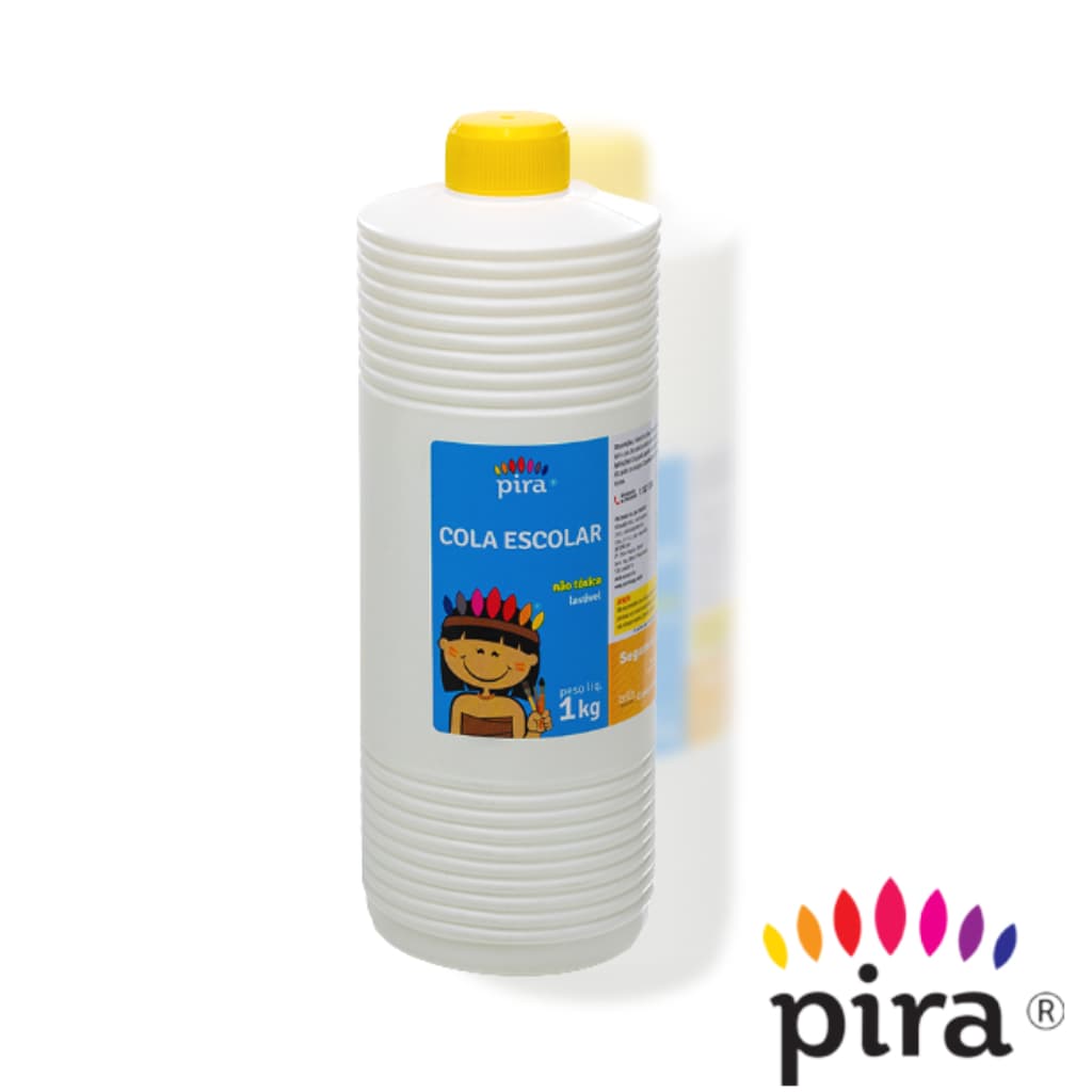 Cola escolar Branca 1kg líquida secagem rápida Lavável não toxica Piratininga slime artesanato escritório