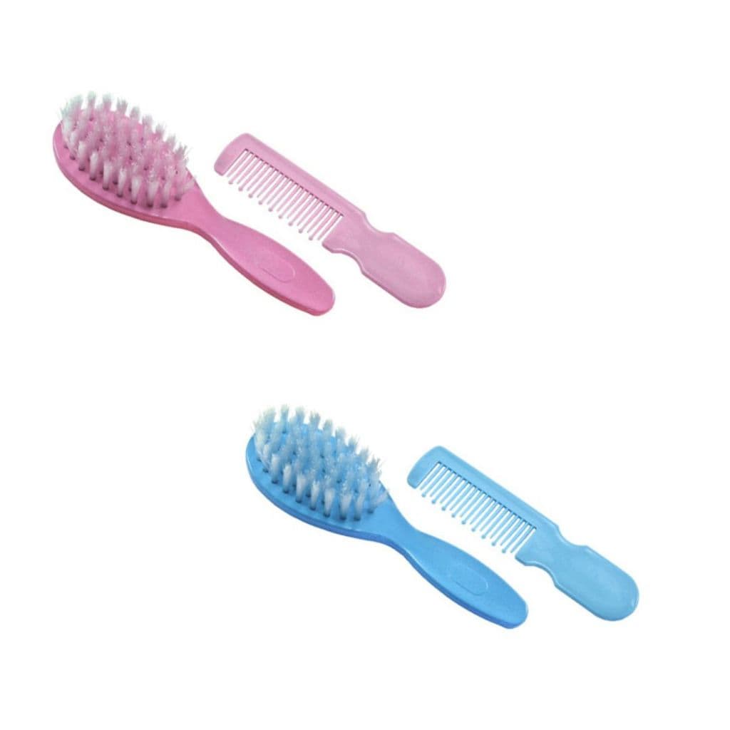 Conjunto Pente E Escova Infantil azul e rosa (1001)