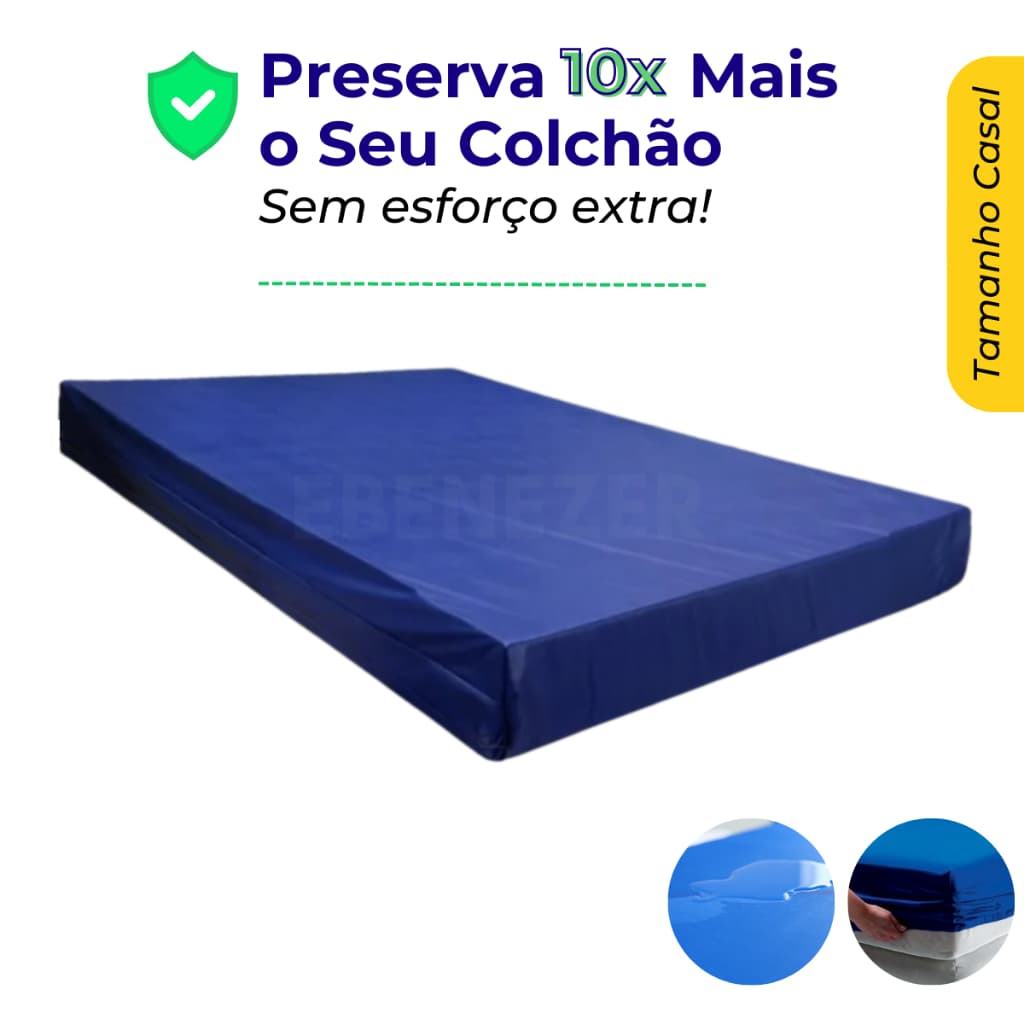 Capa Protetora Para Colchão Casal e Queen Impermeável Hospitalar Elástico Antialérgico Antiácaro