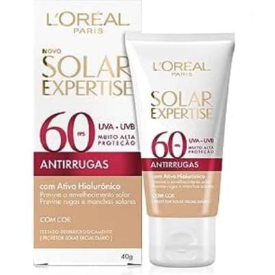 Protetor Solar Facial Loreal Antirrugas com cor FPS 60