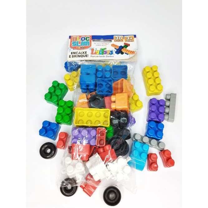 1 Pct de Bloco De Montar 30 Peças Rodinha Brinquedo Didático Educativo Oferta