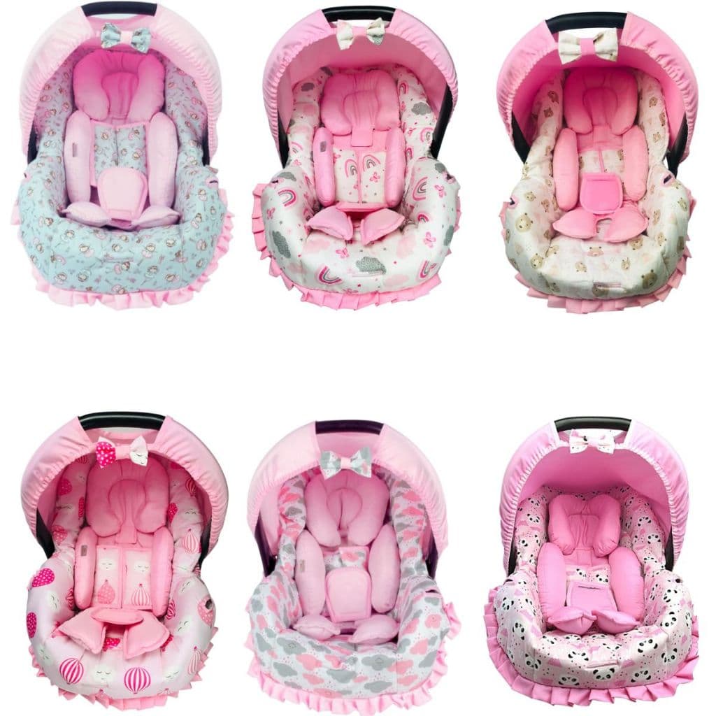 Capa Para Bebe Conforto Acolchoado Protetor Floral Bailarina Nuvem rosa