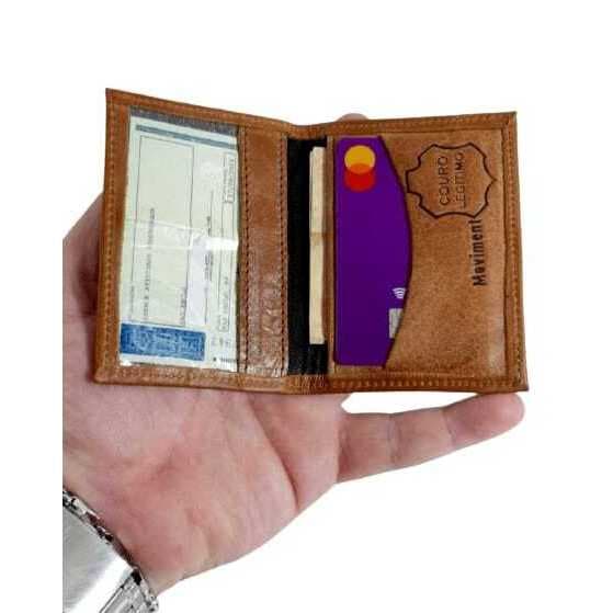 Carteira Pequena- Porta Cartão e CNH -Couro Legítimo . 50% Desconto