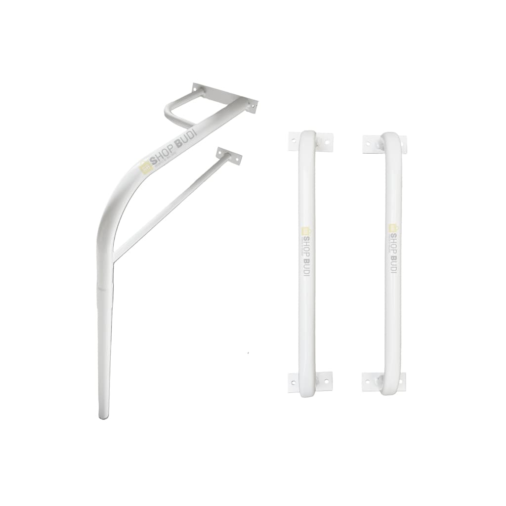 Kit Apoio Lateral Vaso Sanitário Mais 2 Barras alça 40cm Segurança de Idosos Deficientes Mobilidade Pcd