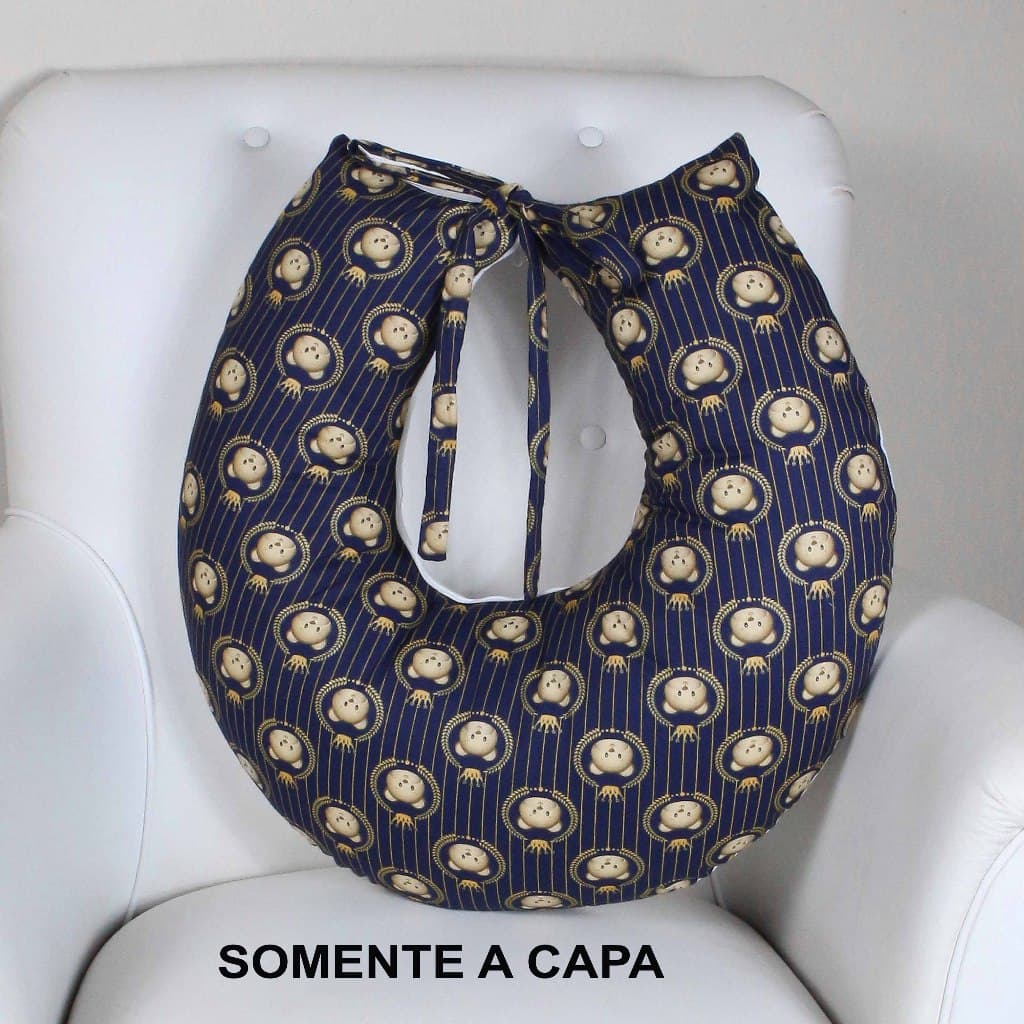 Capa Para Almofada De Amamentação Com Laço Zíper Macia 100% Algodão