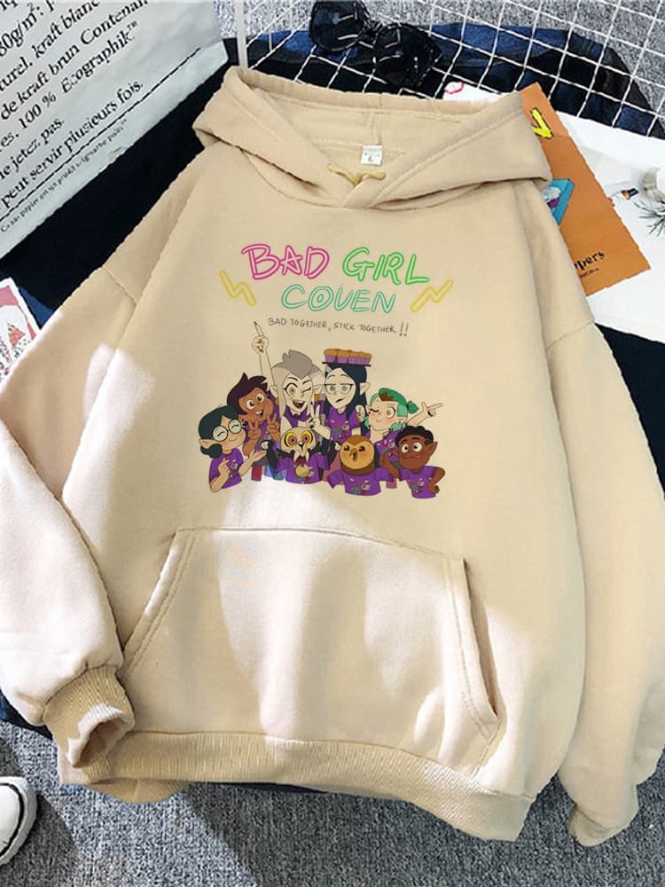 Blusa Moletom Com Capuz Unissex Bad Girl Coven Friends Cartoon