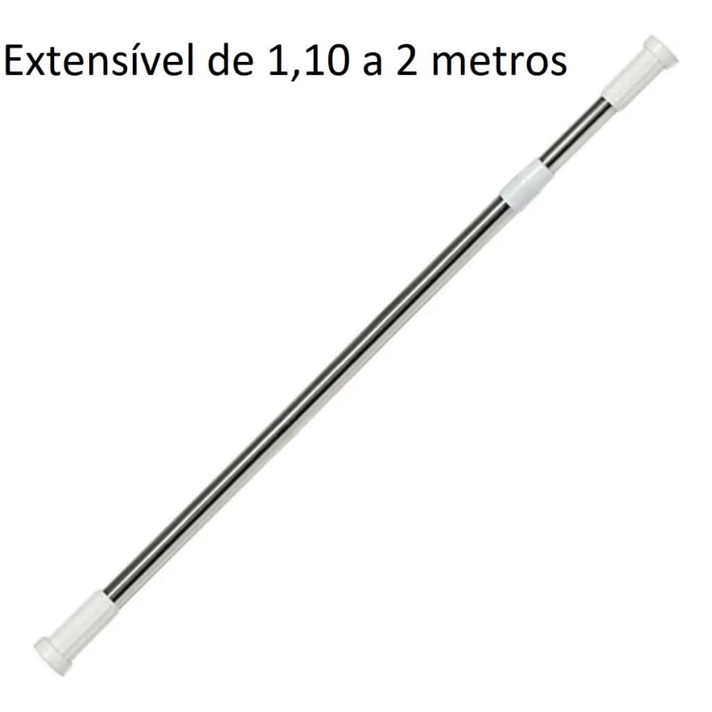 Porta Cortina Alumínio Box Varão Bastão Banheiro de  1,10 m até 2,00 metros pia guarda roupas