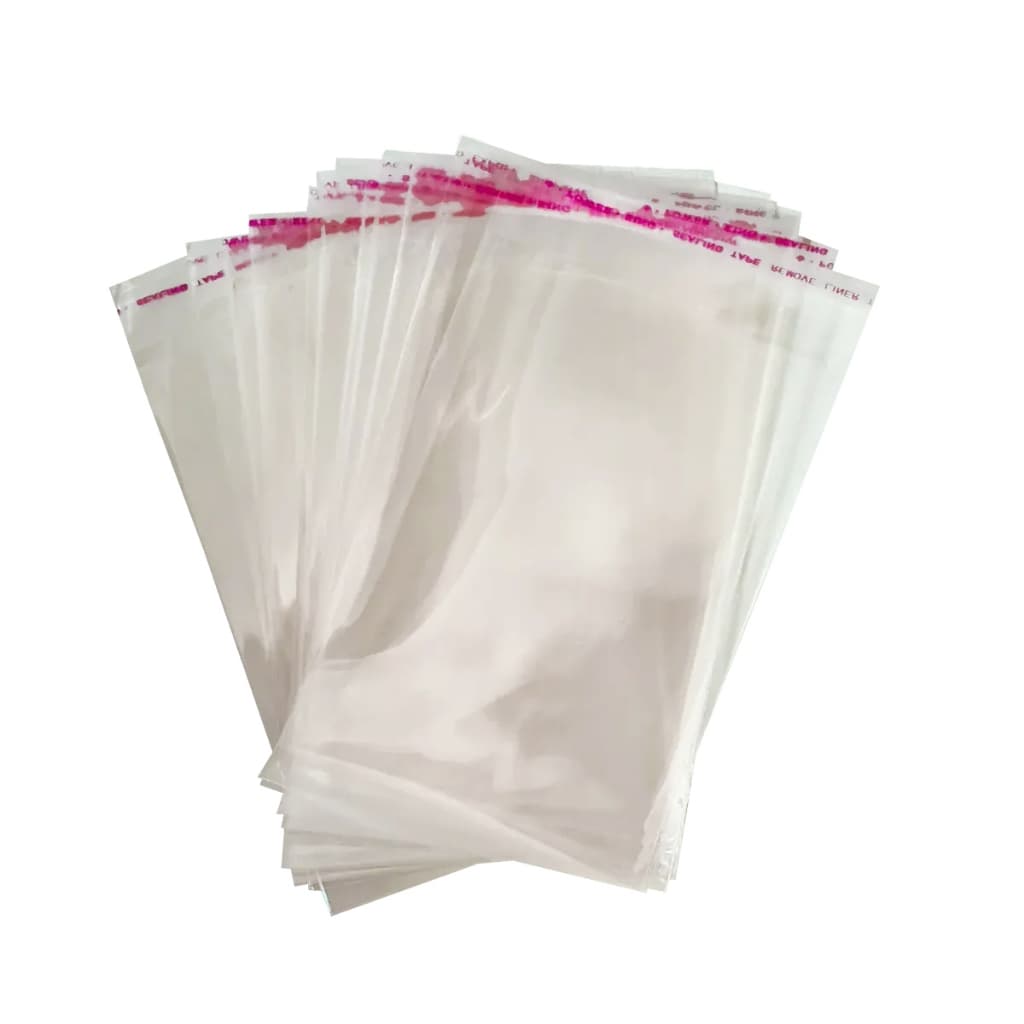 Saco Adesivado Com 100 Transparente Plástico Com Aba colante saquinhos vários tamanhos