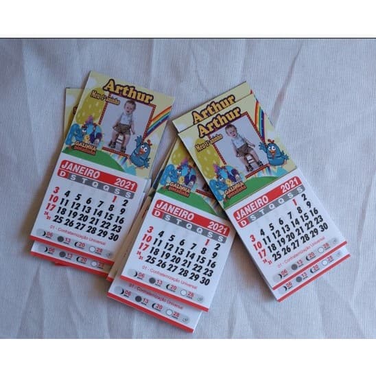 50 unidade ima calendario 5x10 personalizado  com sua logo ou nome