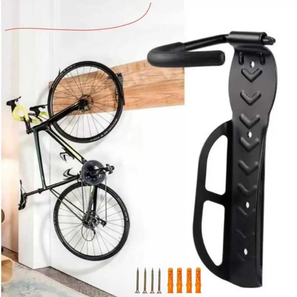 Suporte Gancho Para Pendurar Bicicleta Parede Universal Preto