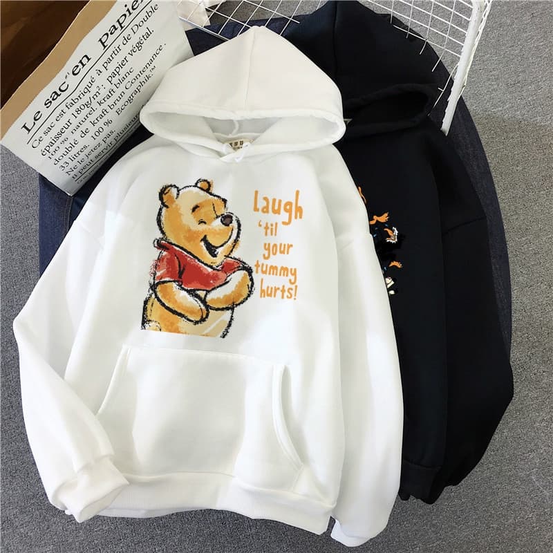 Blusa Moletom Com Capuz Unissex Ria Até O Estomago Doer Ursinho Pooh