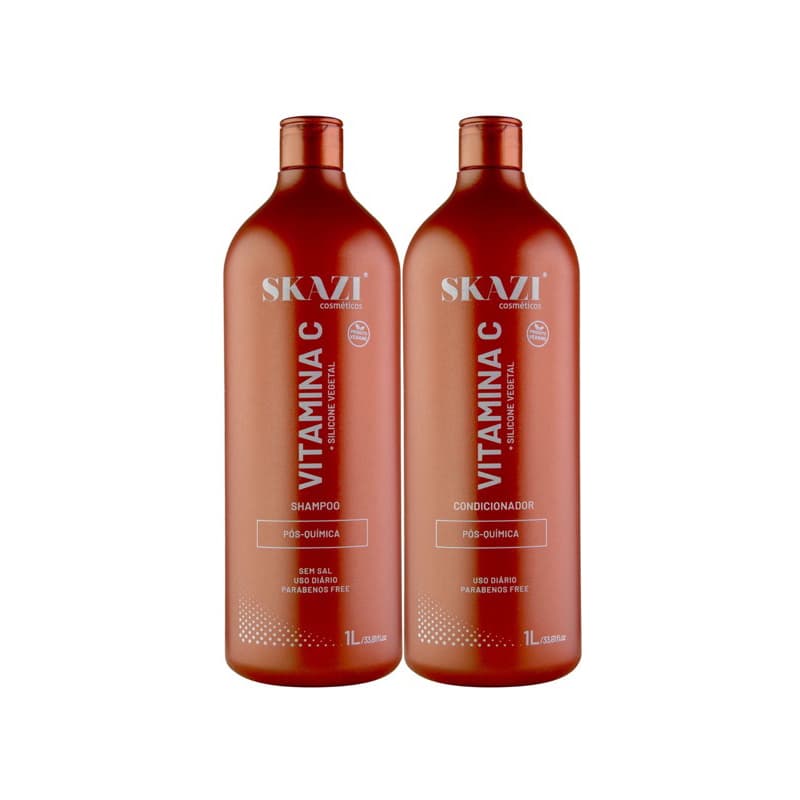 Kit Skazi Shampoo + Condicionador Vegano Pós Quimica Vitamina C