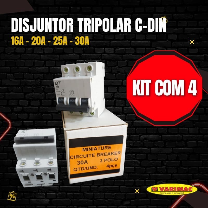 Disjuntor Tripolar 16A ( caixa com 4 pçs) "APROVEITEM APENAS R$21,99 "