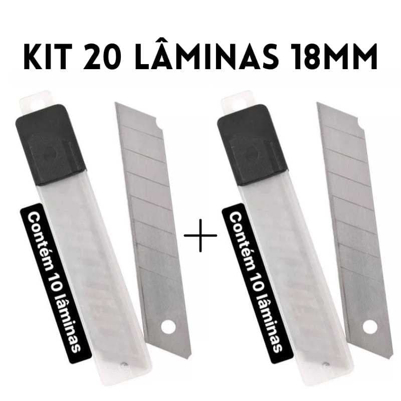 Kit 20 Lâminas Para Estilete 18mm 20 Unidades Masterprint