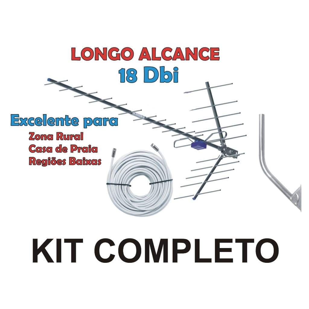 Antena TV Digital Externa Alta Ganho e Potencia 18 Dbi - 4K Longo Alcance - Proeletronic Yagi PROHD-1118 e PROHD 1110