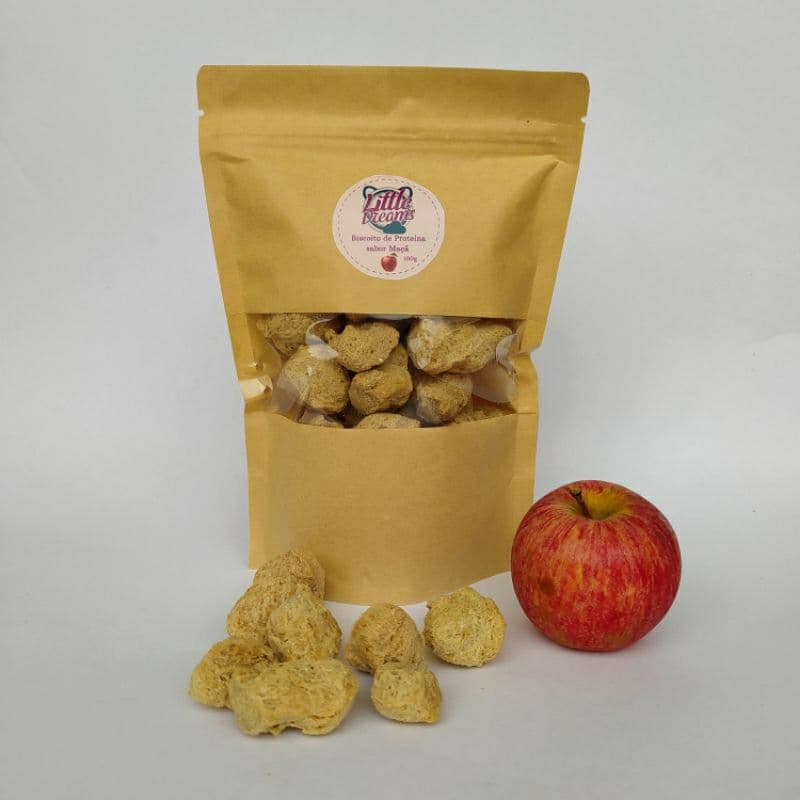 Kit 2 Biscoitos de Proteína Vegetal sabor Maçã para Roedores e Coelhos Little Dreams