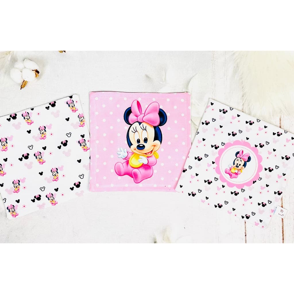 KIT PANINHO DE BOCA BEBÊ COM 3 UND FORRO 100% ALGODÃO 20x20cm PREMIUM