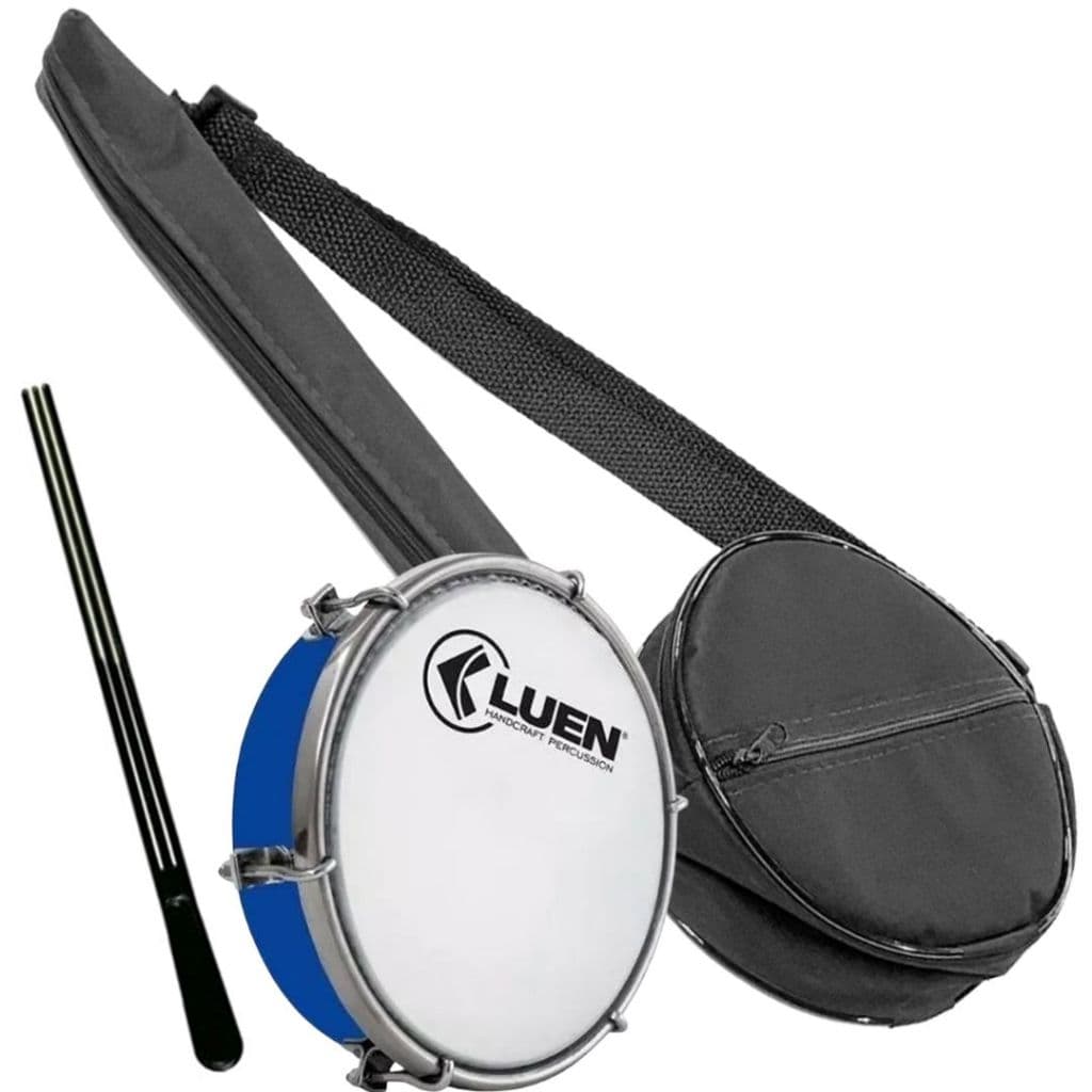 Tamborim 6" Polegadas Abs Luen Pele Leitosa+ Capa Luxo+ Baqueta + Chave Afinação