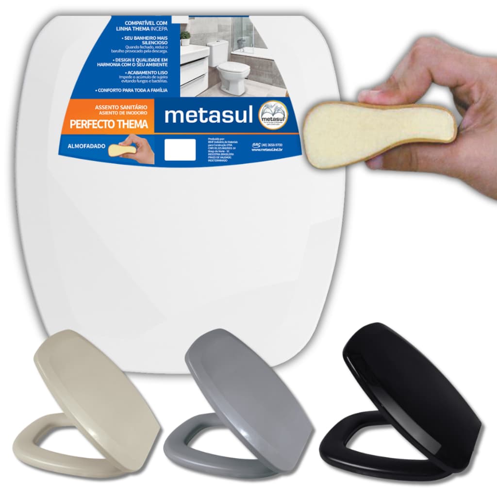 Assento Sanitário Almofadado Tampa Vaso Incepa Thema