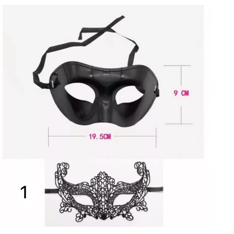 kit 2 máscaras ( veneziana lisa + renda ) baile luxo festa carnaval