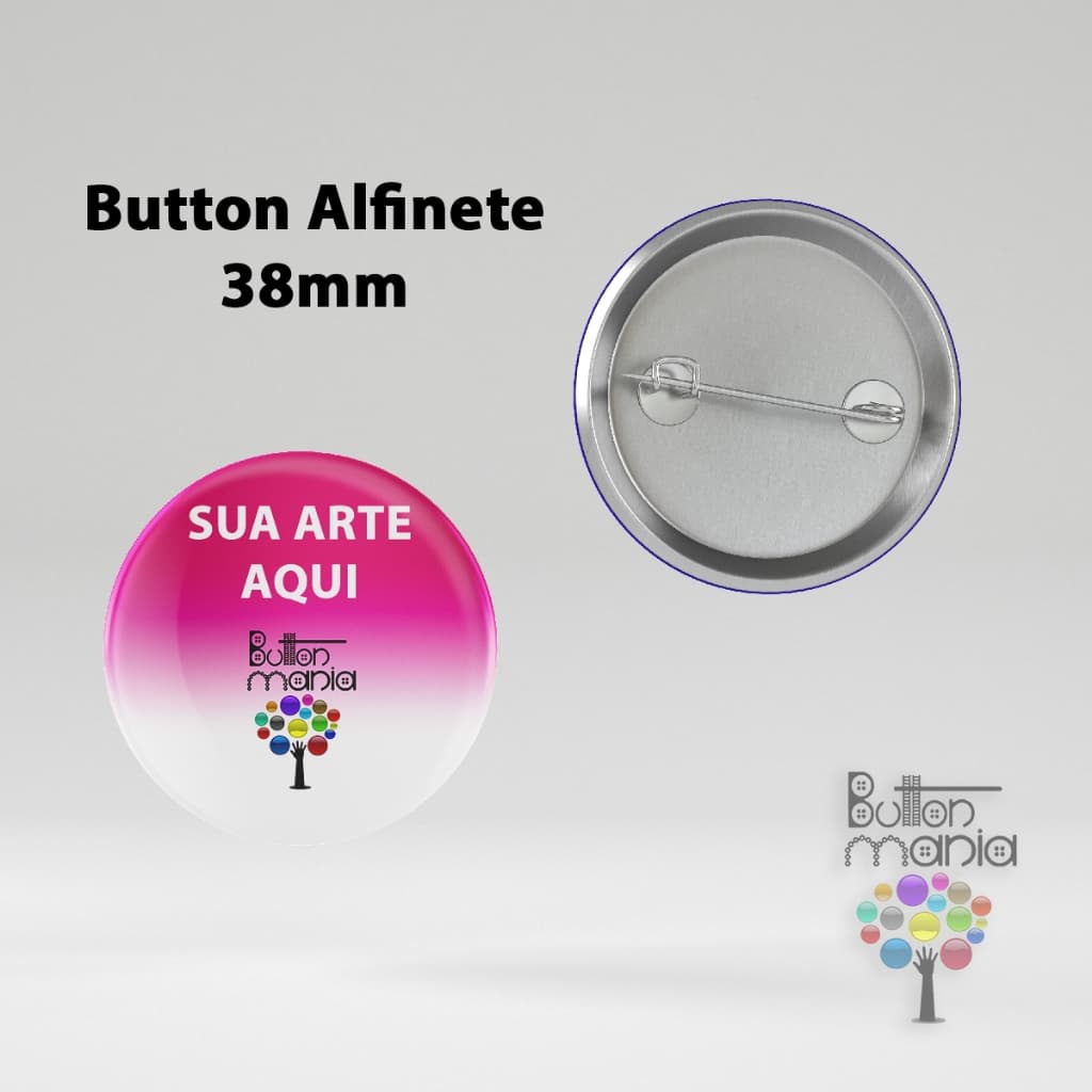 Button Tipo Alfinete Personalizado 38mm Pin Botons Broche