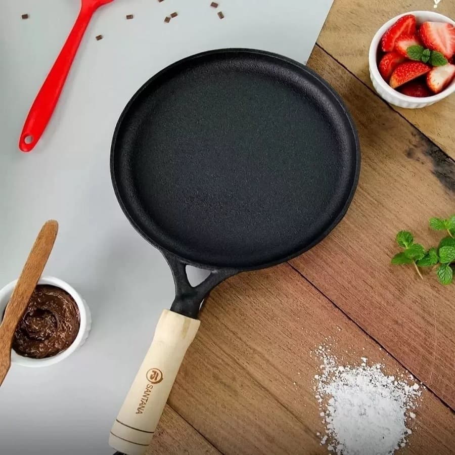 Tapioqueira De Ferro Fundido Redonda Diâmetro 18cm