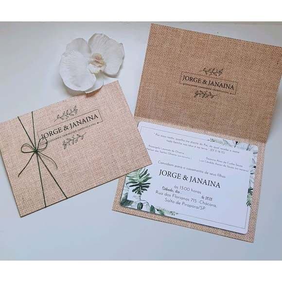 Convite de casamento rustico