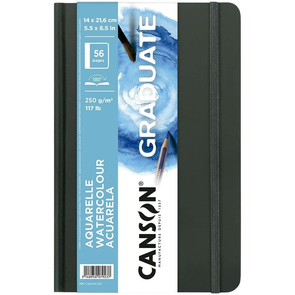 Bloco Canson Graduate Aquarela 14x21,6 Capa Dura 56pgs